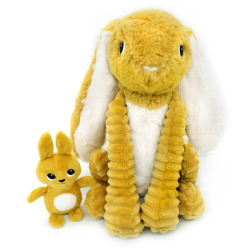Peluche Lapin Maman et Bebe Moutarde Toudou Ptipotos