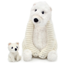 Peluche Ours Polaire Grobidou Maman et Bebe Blanc Ptipotos