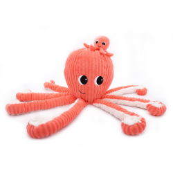 Peluche Pieuvre Corail Maman et Bebe Filou Ptipotos