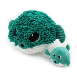 Peluche Poisson Vert Maman et Bebe Gobetou Ptipotos