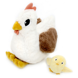 Peluche Poule Blanche Maman et Bebe Pioupiou Ptipotos