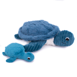 Peluche Tortue Bleu Maman et Bebe Sauvenou Ptipotos