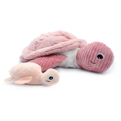 Peluche Tortue Geante Rose Maman et Bebe Sauvenou Ptipotos
