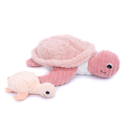 Peluche Tortue Rose Maman et Bebe Sauvenou Ptipotos