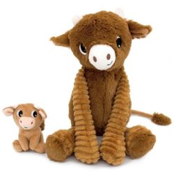 Peluche Vache Hindou Maman et Bebe Cassonnade Ptipotos