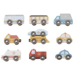 Set de 9 Véhicules en bois