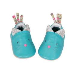 Chaussons en Cuir Chat Les Pachats - 0/6 mois