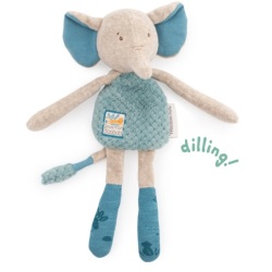 Peluche Hochet éléphant Bergamote  Sous mon baobab