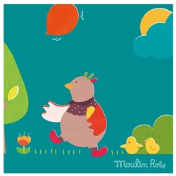 Tableau Poule Mme Pivoine Les Cousins du Moulin - 20x20 cm