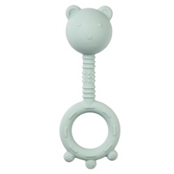 Anneau De Dentition Hochet Ours Silicone Vert Eau