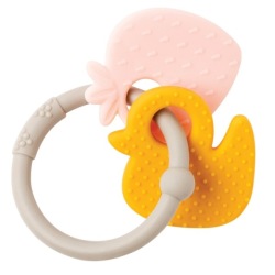 Anneau de Dentition Silicone Fraise et Canard