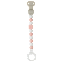 Attache Tétine Blanc Rose Lapidou