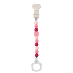 Attache Tétine Rose Corail Lapidou