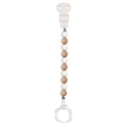 Attache Tétine Silicone Blanc Beige