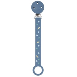 Attache Tétine Silicone Bleu Foncé