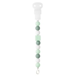 Attache Tétine Silicone Menthe Blanc