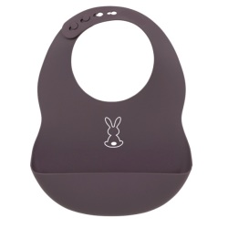 Bavoir Silicone Aubergine Lapidou