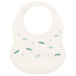 Bavoir Silicone Blanc Crocodile