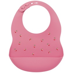 Bavoir Silicone Vieux rose Fraise