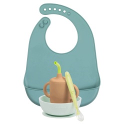 Coffret Repas 4 Pièces Silicone Vert