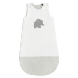Gigoteuse Eléphant Tembo Blanc et Gris Jacquard - 90 cm