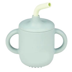Gobelet avec Paille Silicone Vert