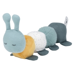 Peluche Chenille Activité Vert et Ocre Lapidou