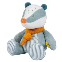 Peluche Mini Blaireau Félix Bleu Hochet