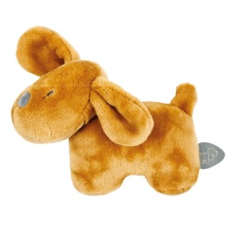 Peluche Mini Chien Charlie Caramel Hochet - 15 cm