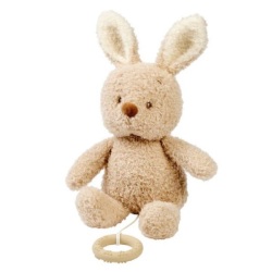 Peluche Musicale Lapin Teddy Sable - 25 cm
