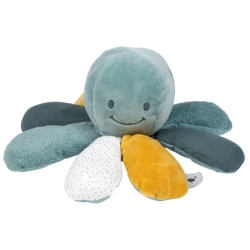 Peluche Poulpe Activités Vert et Ocre Lapidou