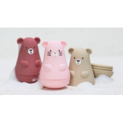 Set 3 jouets de Bain Silicone Framboise rose clair sable