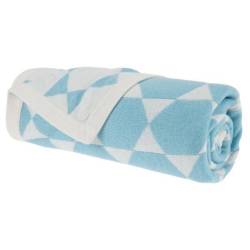 Couverture Turquoise Tricot Jacquard - 75x100 cm