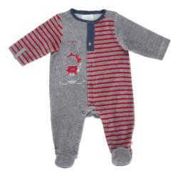 Pyjama Gris Rayé Bill and Friends - 1 mois