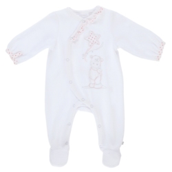Pyjama Lola Velours Blanc - 6 mois