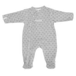 Pyjama Velours Gris Poudre d'Etoiles - 6 Mois
