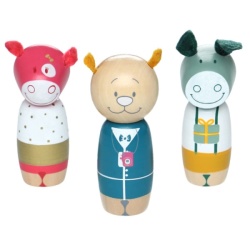 Set 3 Personnages Anniversaire Bois