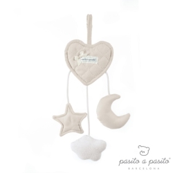 Hochet Coeur à Suspendre Oxford Beige