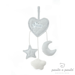Hochet Coeur à Suspendre Oxford Gris