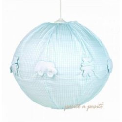 Lampe Ballon Vichy Bleue