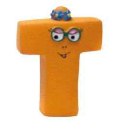 Figurine Lettre T Barbotine