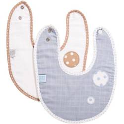 Lot de 2 Bavoirs Bleu Pois Bleus Fine Vintage