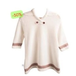 Poncho Burnous  Léger Tricot With Love From XXX Ivoire Rose