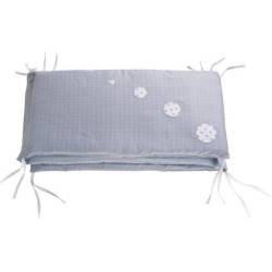 Tour de Lit Bleu Pois Bleus Fine Vintage