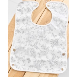 Bavoir Toile Enduite Toile De Jouy Gris