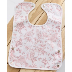 Bavoir Toile Enduite Toile De Jouy Rose