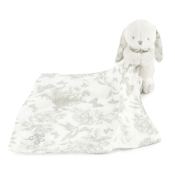 Doudou Lapin Augustin Gris Toile de Jouy
