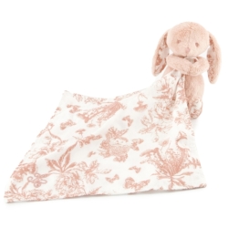 Doudou Lapin Augustin Rose Toile de Jouy