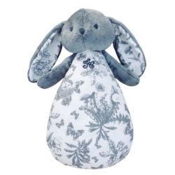 Peluche Veilleuse Musicale Lapin Bleu Toile de Jouy