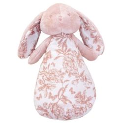 Peluche Veilleuse Musicale Lapin Rose Toile de Jouy